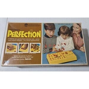 VTG 1973 Lakeside PERFECTION Timed Board Game All Pieces Present Original Box